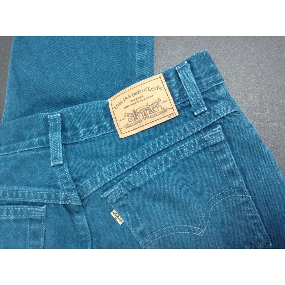 Levi's Women's SZ 11 900 Series Silver Tab Jeans‎ Teal Green 100% Cotton US Made